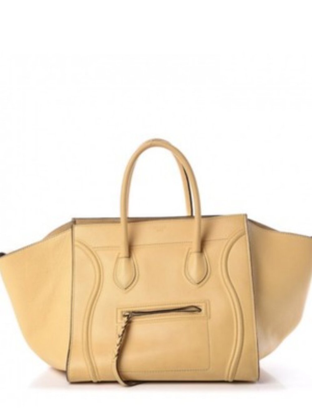 Celine Calfskin Medium Phantom Luggage in Butter Yellow